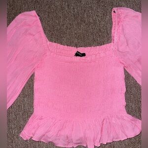 Cropped Pink Blouse Shirt